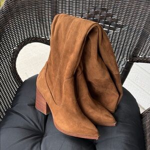 Marc Fisher Tan Suede Heeled over the knee Boots